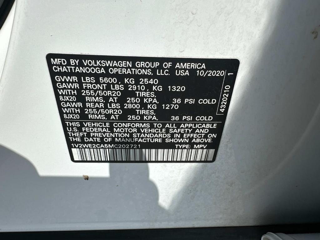 used 2021 Volkswagen Atlas Cross Sport car, priced at $23,900