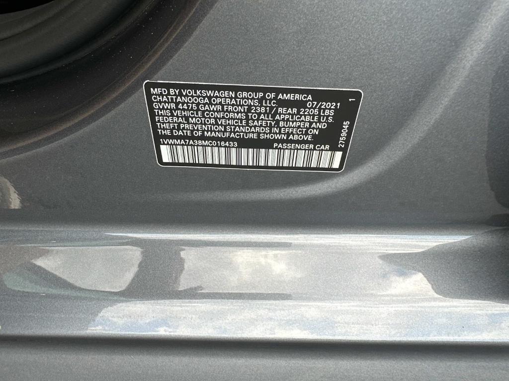 used 2021 Volkswagen Passat car, priced at $20,900