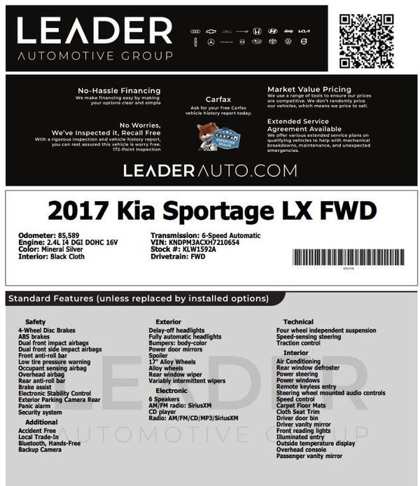 used 2017 Kia Sportage car, priced at $12,494