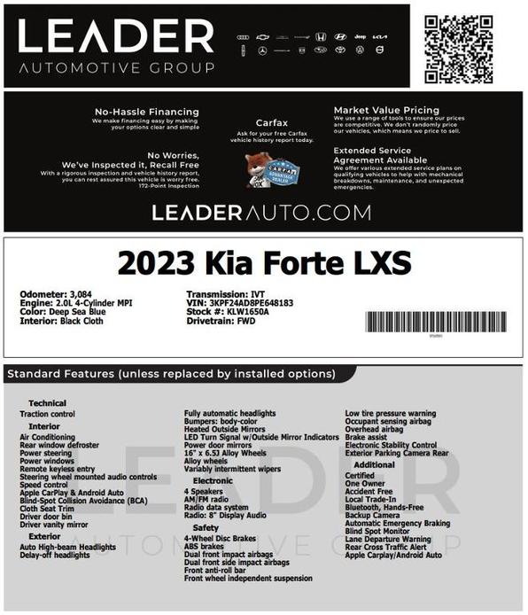 used 2023 Kia Forte car, priced at $20,182
