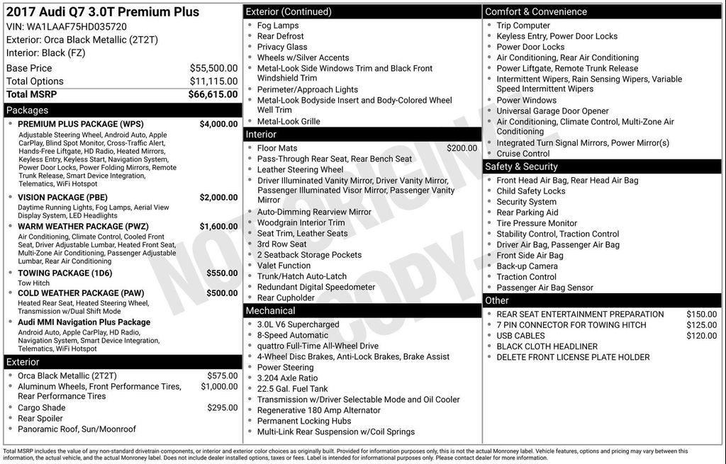 used 2017 Audi Q7 car, priced at $14,990