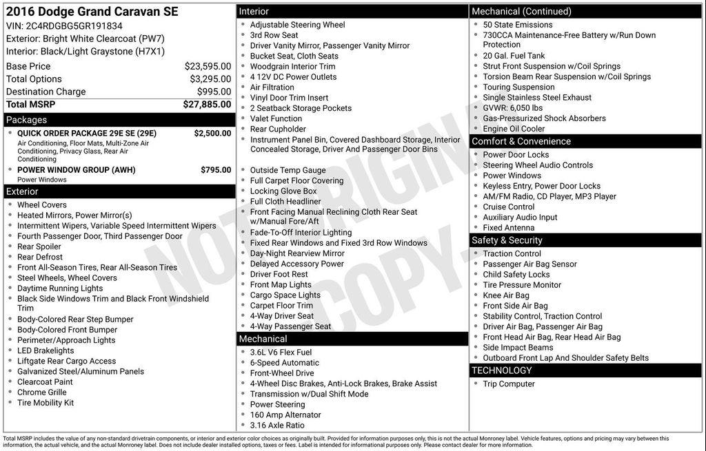 used 2016 Dodge Grand Caravan car, priced at $7,391