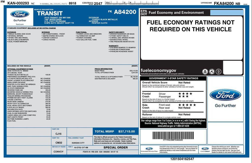 used 2015 Ford Transit-250 car, priced at $15,991