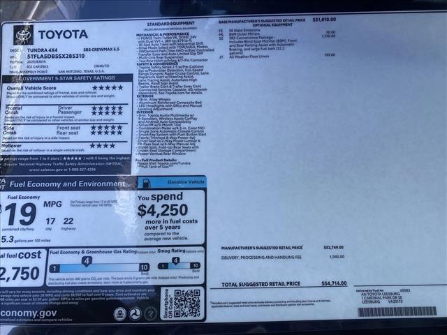 new 2025 Toyota Tundra car, priced at $48,438