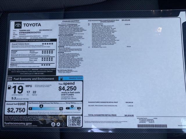 new 2025 Toyota Tundra car, priced at $55,751