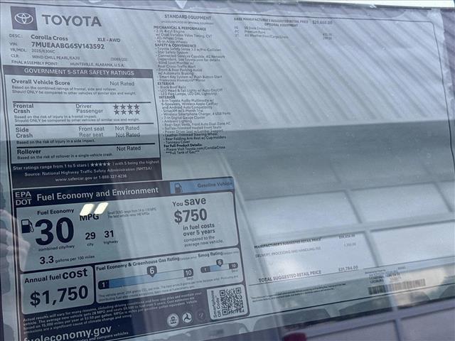 new 2025 Toyota Corolla Cross car, priced at $30,490