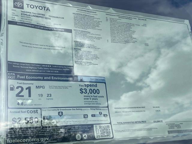 new 2024 Toyota Tacoma car, priced at $51,030