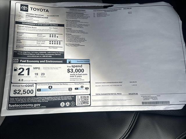 new 2025 Toyota Tacoma car, priced at $42,398