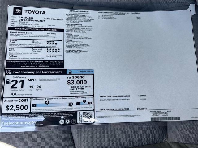 new 2025 Toyota Tacoma car, priced at $40,908