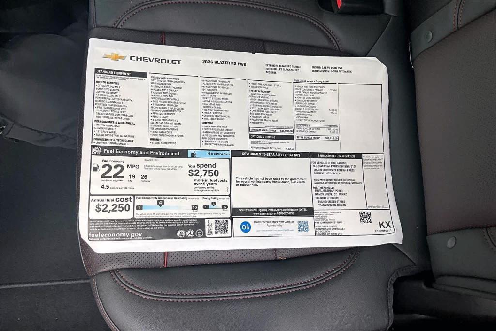 new 2026 Chevrolet Blazer car, priced at $49,515