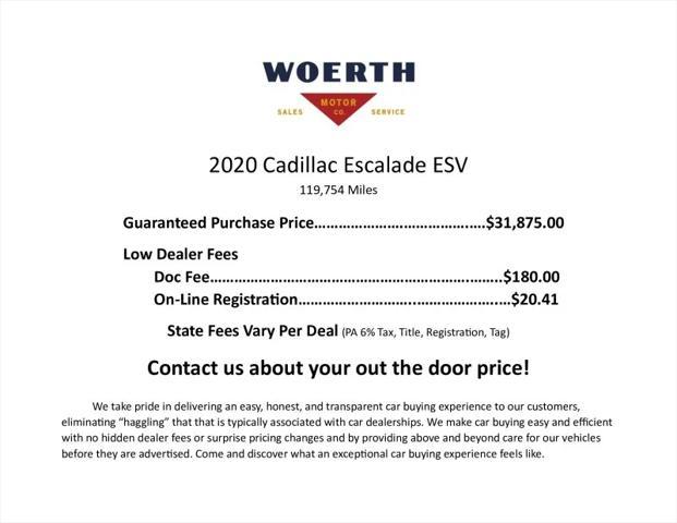 used 2020 Cadillac Escalade ESV car, priced at $31,875