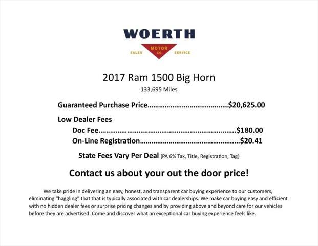 used 2017 Ram 1500 car, priced at $20,625