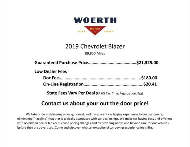 used 2019 Chevrolet Blazer car, priced at $21,325
