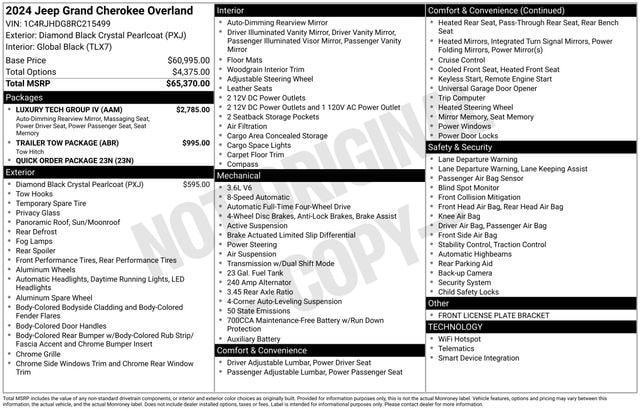 used 2024 Jeep Grand Cherokee car, priced at $48,495