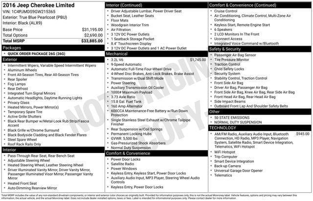 used 2016 Jeep Cherokee car, priced at $9,990