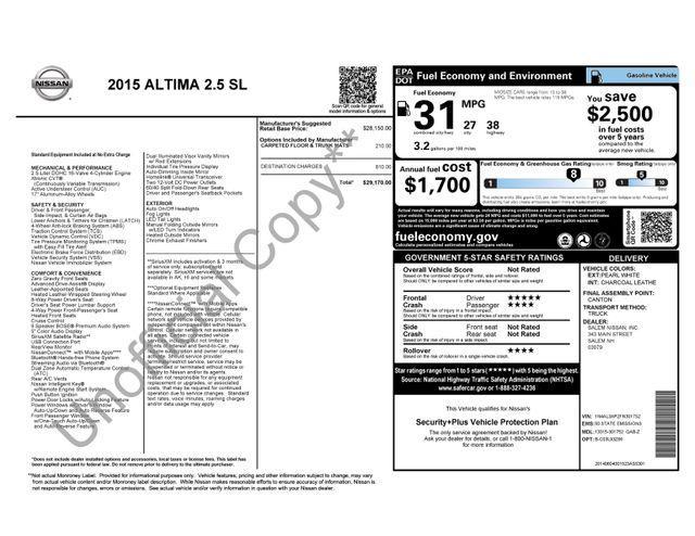 used 2015 Nissan Altima car, priced at $9,890