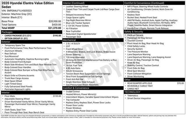 used 2020 Hyundai Elantra car, priced at $7,995