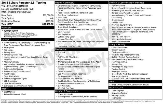 used 2018 Subaru Forester car, priced at $15,495