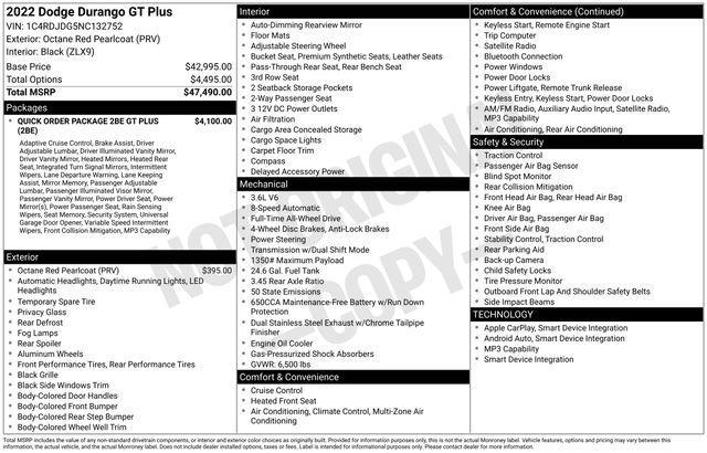 used 2022 Dodge Durango car, priced at $31,990