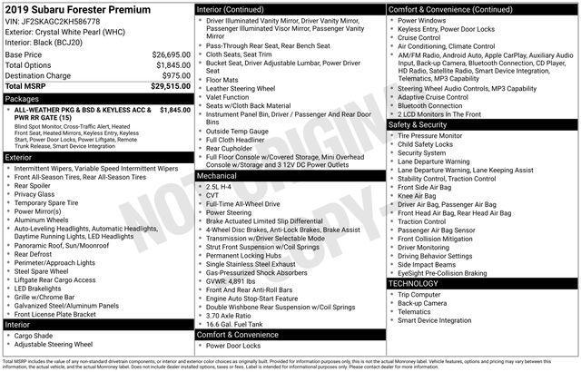 used 2019 Subaru Forester car, priced at $12,990