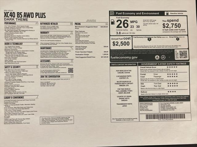 used 2024 Volvo XC40 car, priced at $39,995