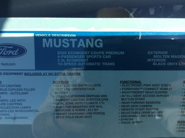 new 2025 Ford Mustang car, priced at $44,530