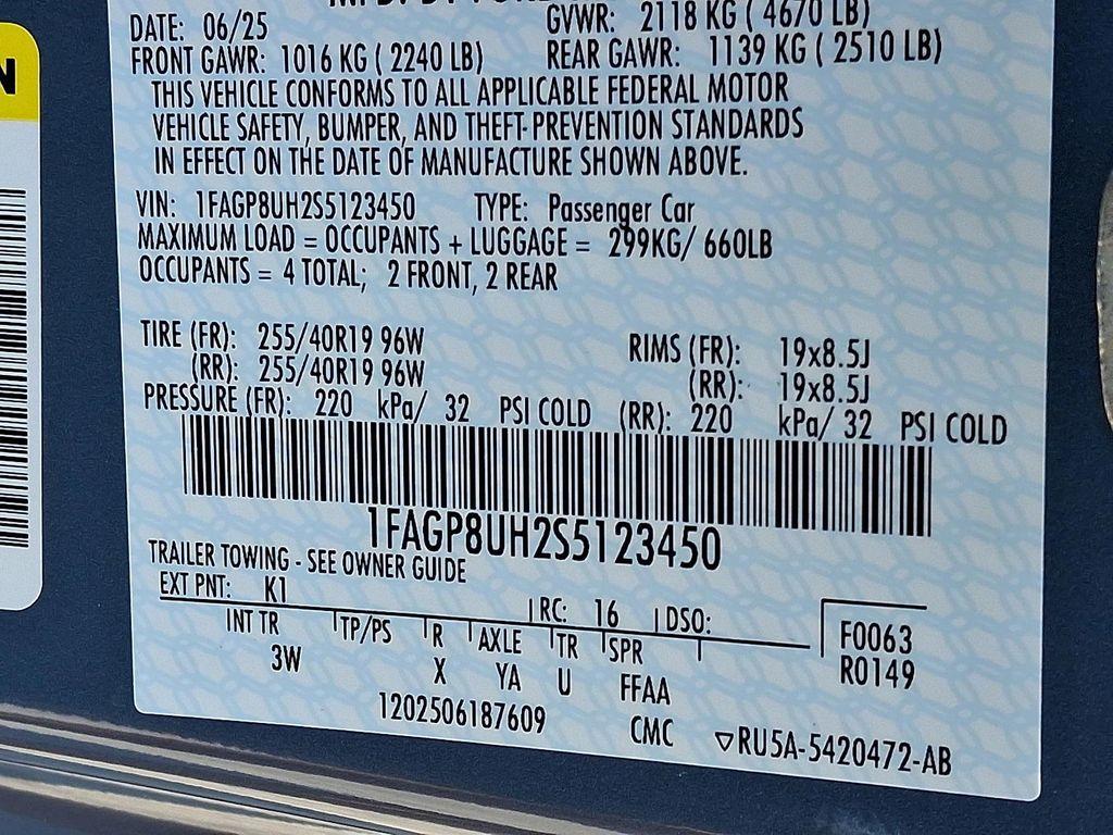 new 2025 Ford Mustang car, priced at $45,895