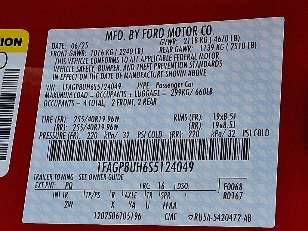 new 2025 Ford Mustang car, priced at $42,005