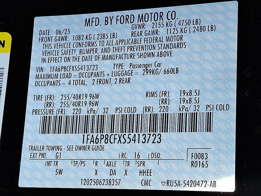 new 2025 Ford Mustang car, priced at $56,830