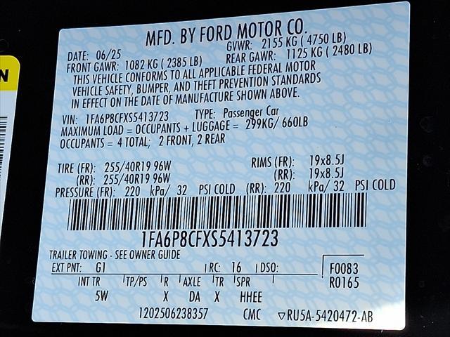 new 2025 Ford Mustang car, priced at $57,830