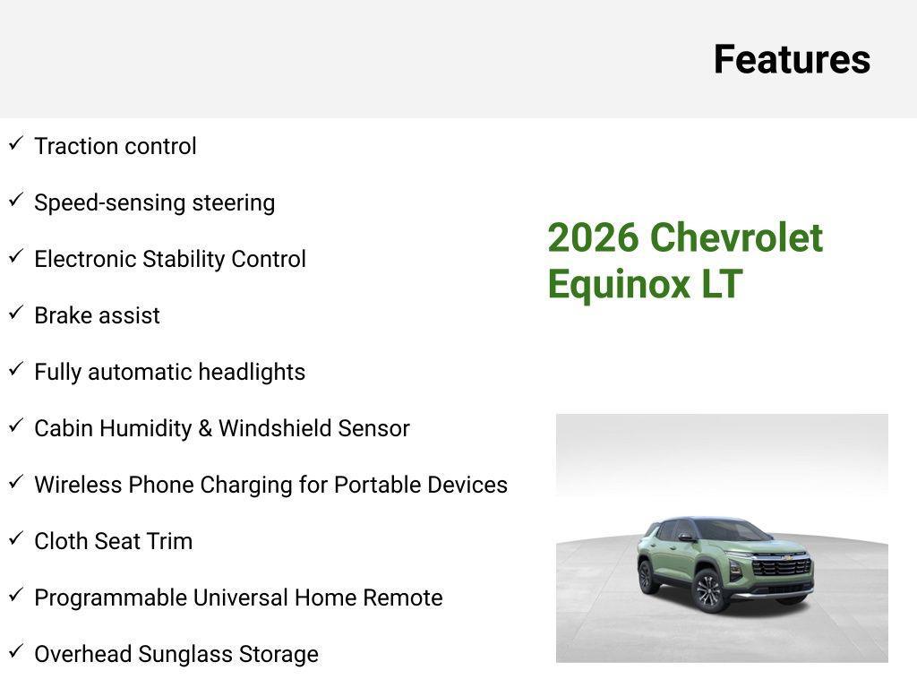 new 2026 Chevrolet Equinox car, priced at $31,536