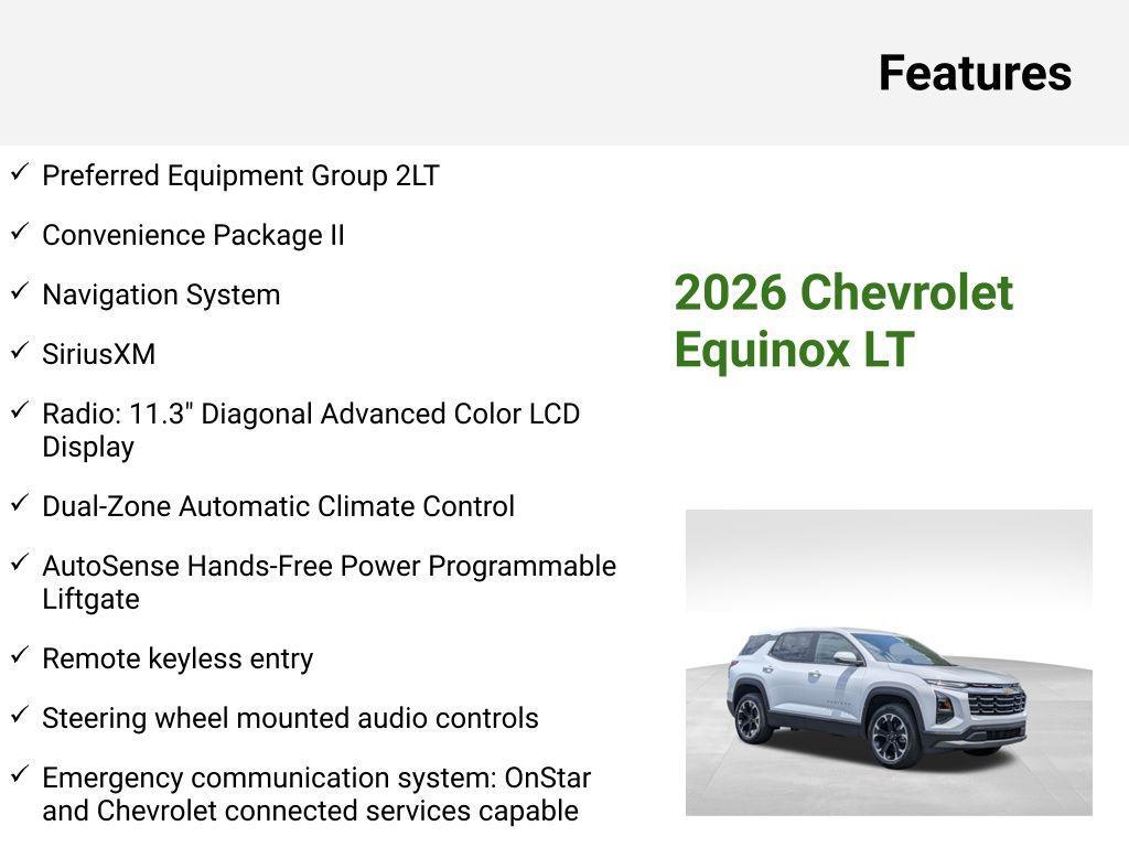 new 2026 Chevrolet Equinox car, priced at $32,947