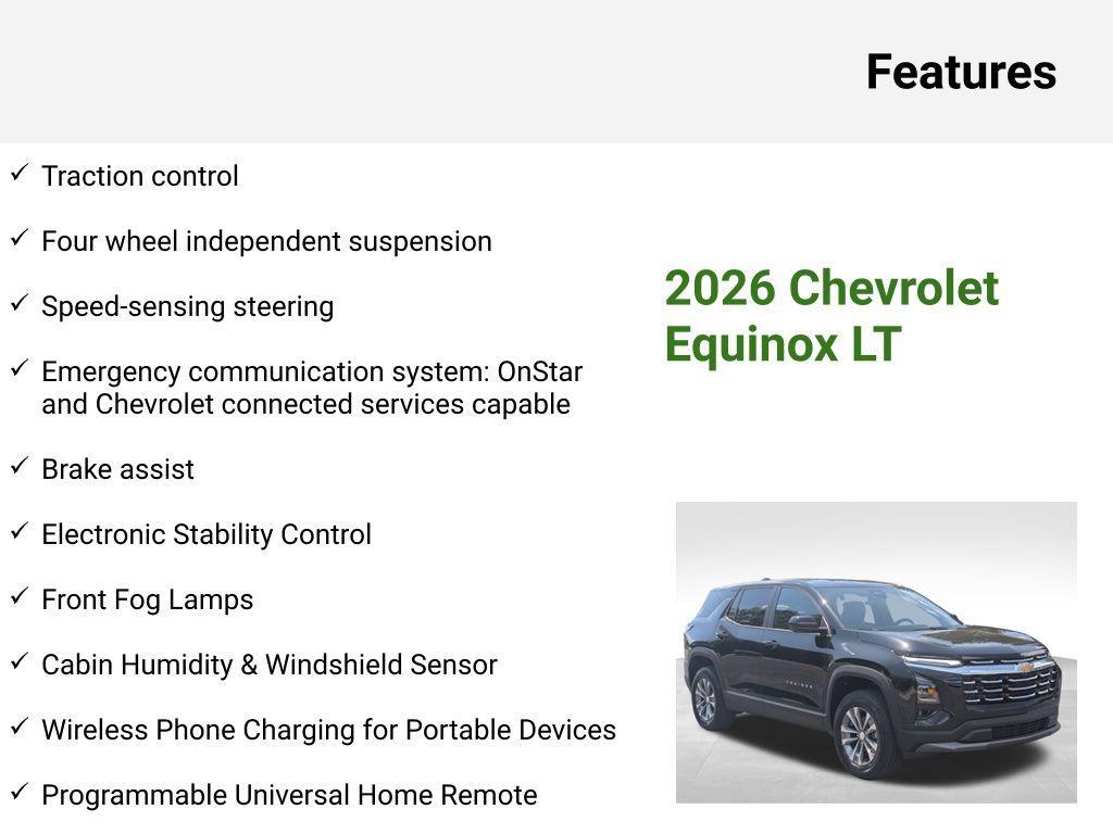 new 2026 Chevrolet Equinox car, priced at $31,249