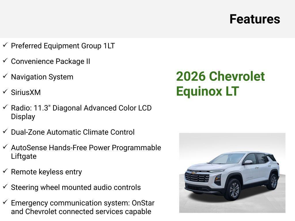 new 2026 Chevrolet Equinox car, priced at $30,586