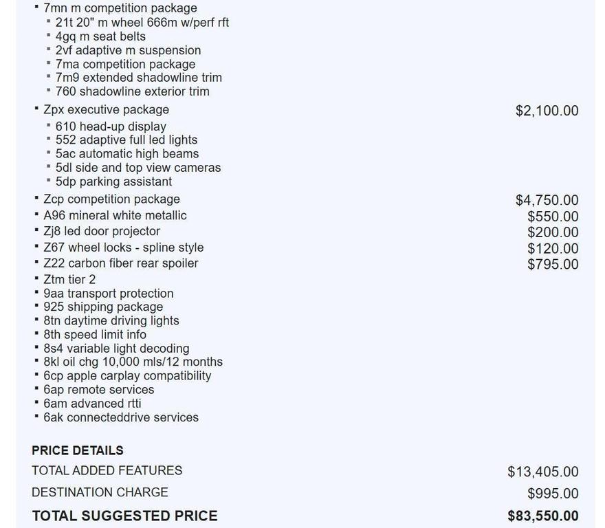 used 2019 BMW M4 car, priced at $44,998