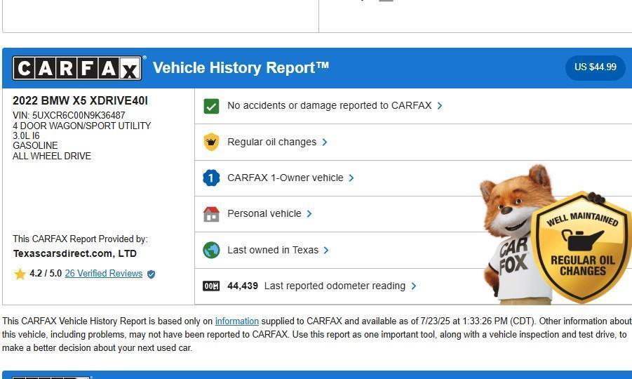 used 2022 BMW X5 car, priced at $47,998