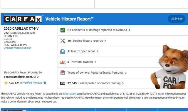 used 2020 Cadillac CT4 car, priced at $32,975
