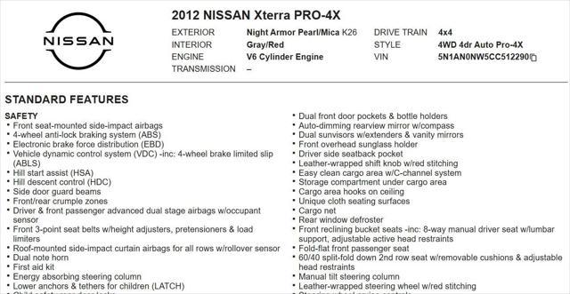 used 2012 Nissan Xterra car, priced at $12,799