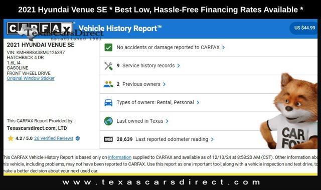 used 2021 Hyundai Venue car, priced at $16,997