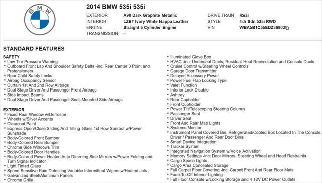 used 2014 BMW 535 car, priced at $12,989