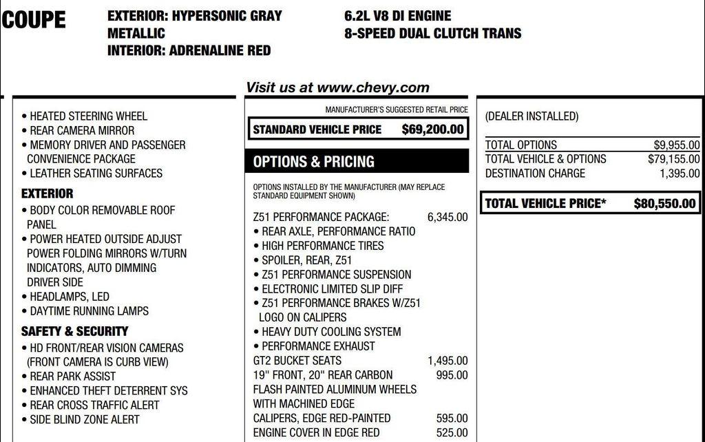 used 2023 Chevrolet Corvette car, priced at $66,995