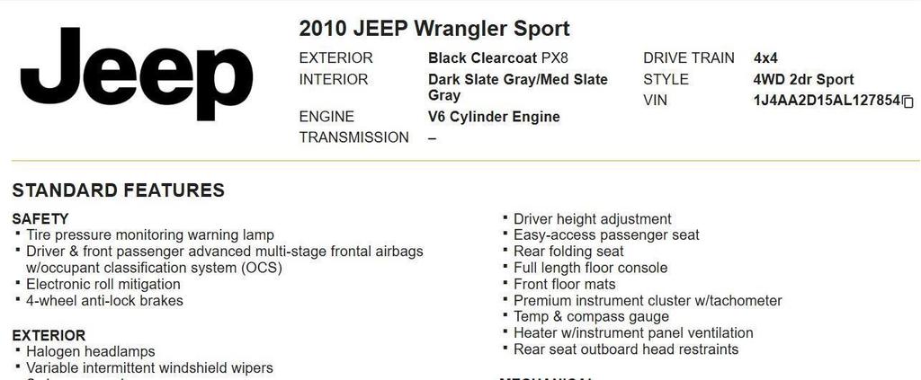 used 2010 Jeep Wrangler car, priced at $13,998
