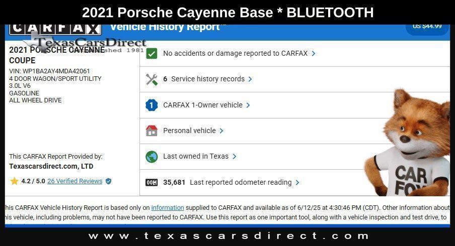 used 2021 Porsche Cayenne car, priced at $53,980