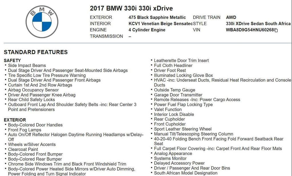 used 2017 BMW 330 car, priced at $12,495