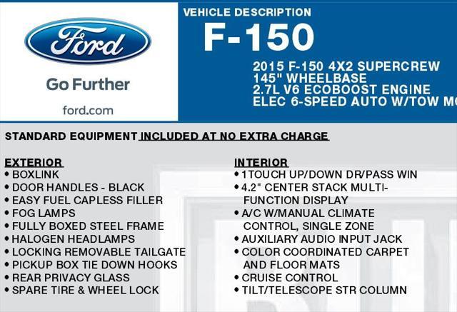 used 2015 Ford F-150 car, priced at $19,700