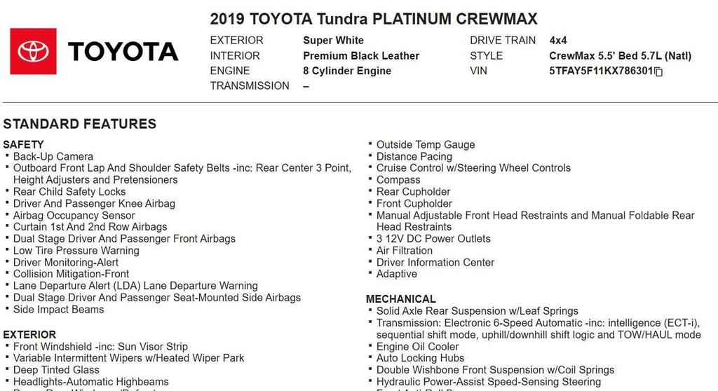 used 2019 Toyota Tundra car, priced at $34,998