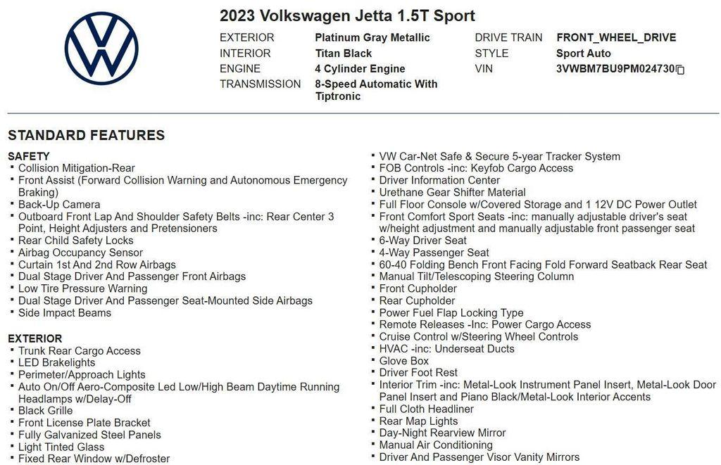 used 2023 Volkswagen Jetta car, priced at $16,800