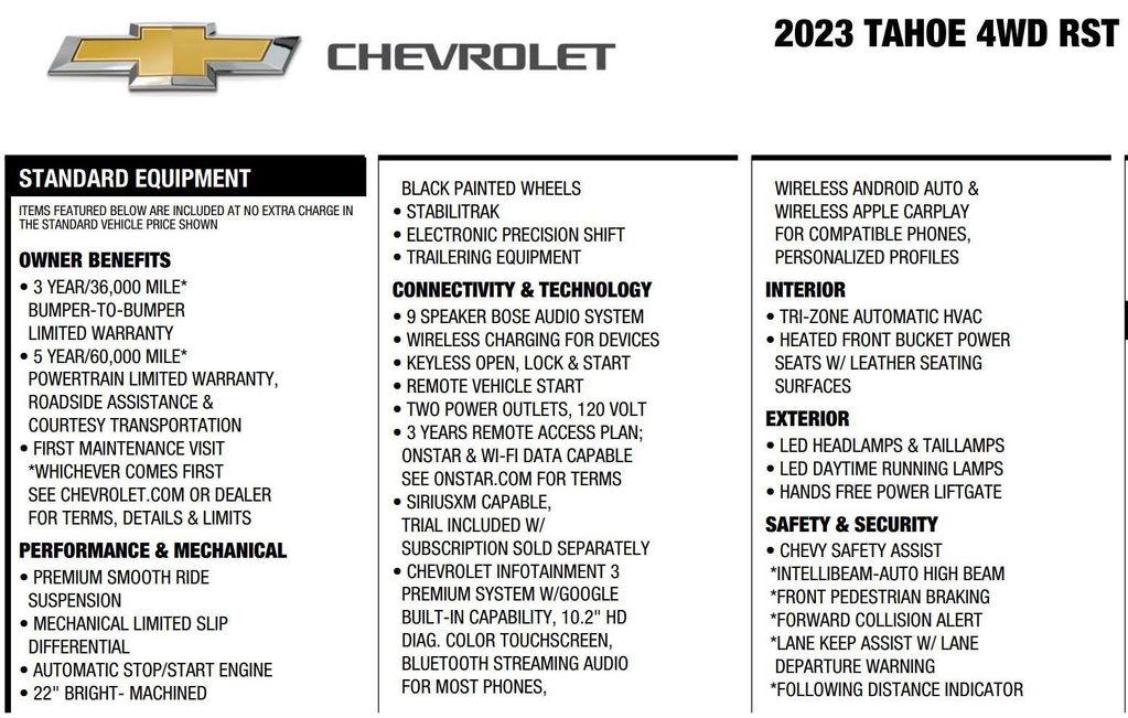 used 2023 Chevrolet Tahoe car, priced at $58,800