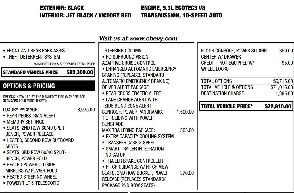 used 2023 Chevrolet Tahoe car, priced at $58,800