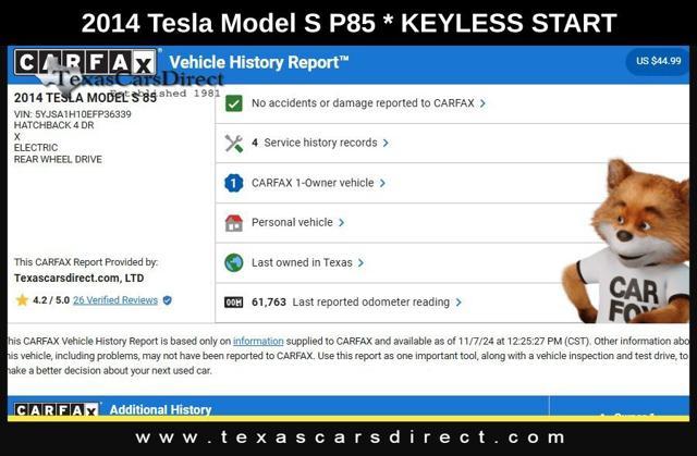 used 2014 Tesla Model S car, priced at $19,998